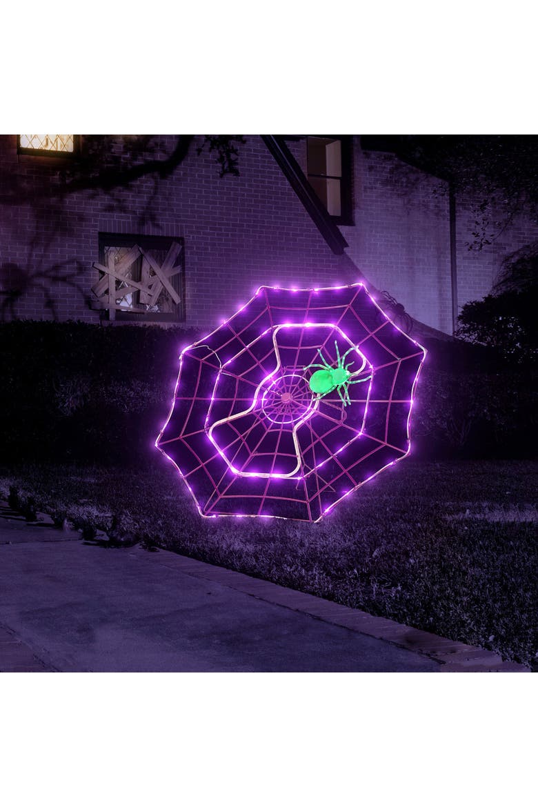 4 ft. Outdoor Animated Spider Web - Purple Web, Alternate, color, Purple