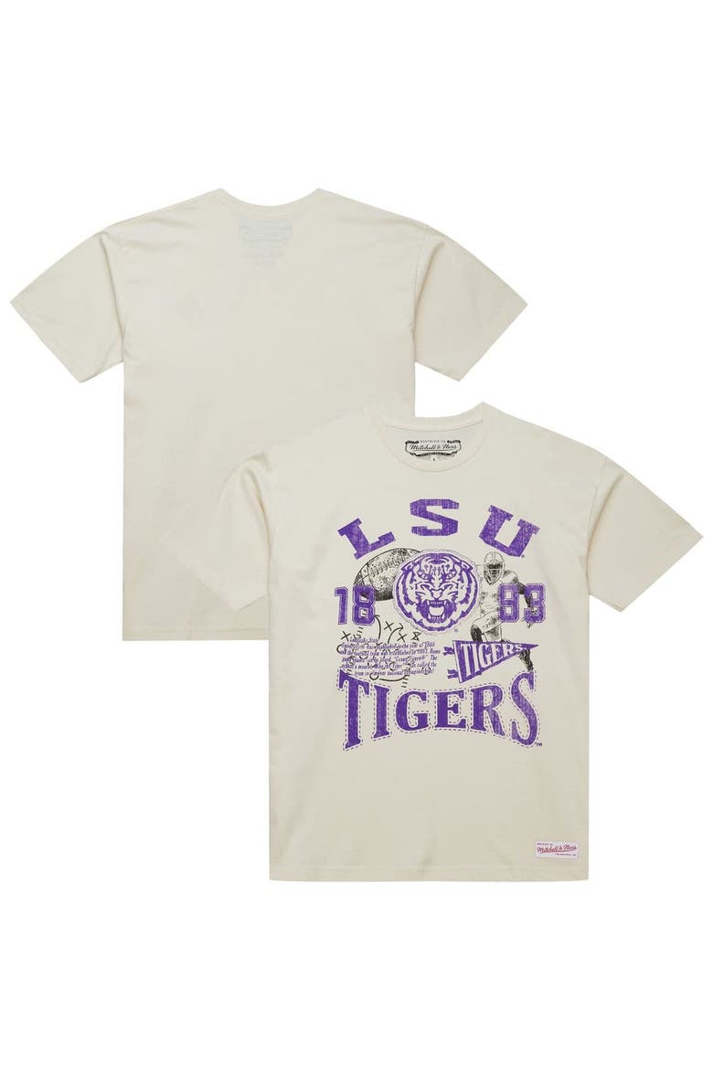 Men's Mitchell & Ness  Cream LSU Tigers Heritage Scholar T-Shirt, Main, color, Cream