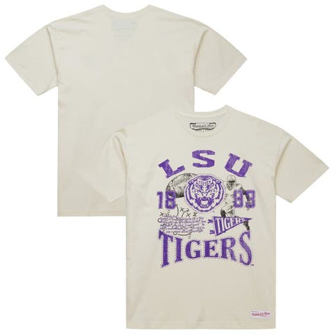 Men's Mitchell & Ness  Cream LSU Tigers Heritage Scholar T-Shirt