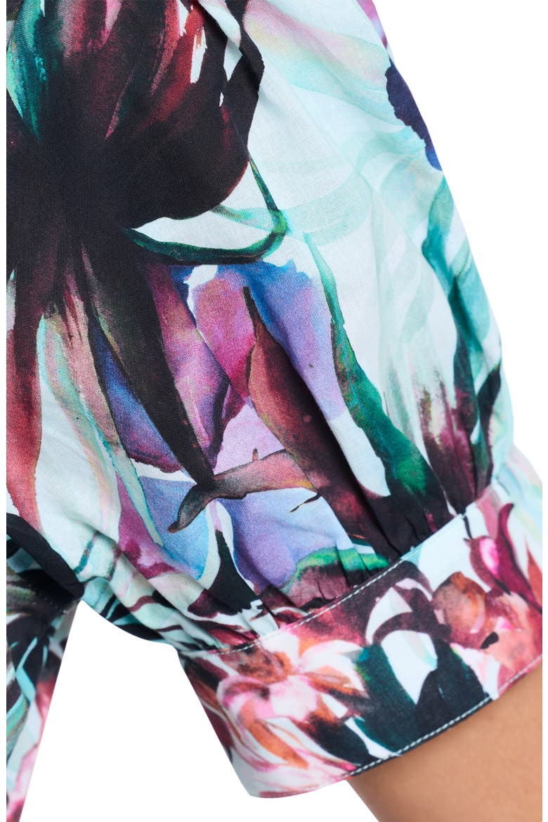 Carolina Floral Short Sleeve Cotton Shirtdress, Alternate, color, BLUE MULTI