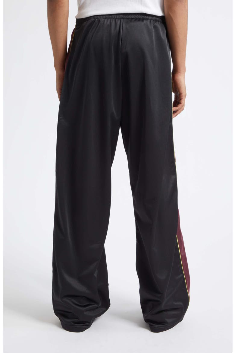 Wide Leg Technical Jersey Track Pants, Alternate, color, BLACK BURGUNDY