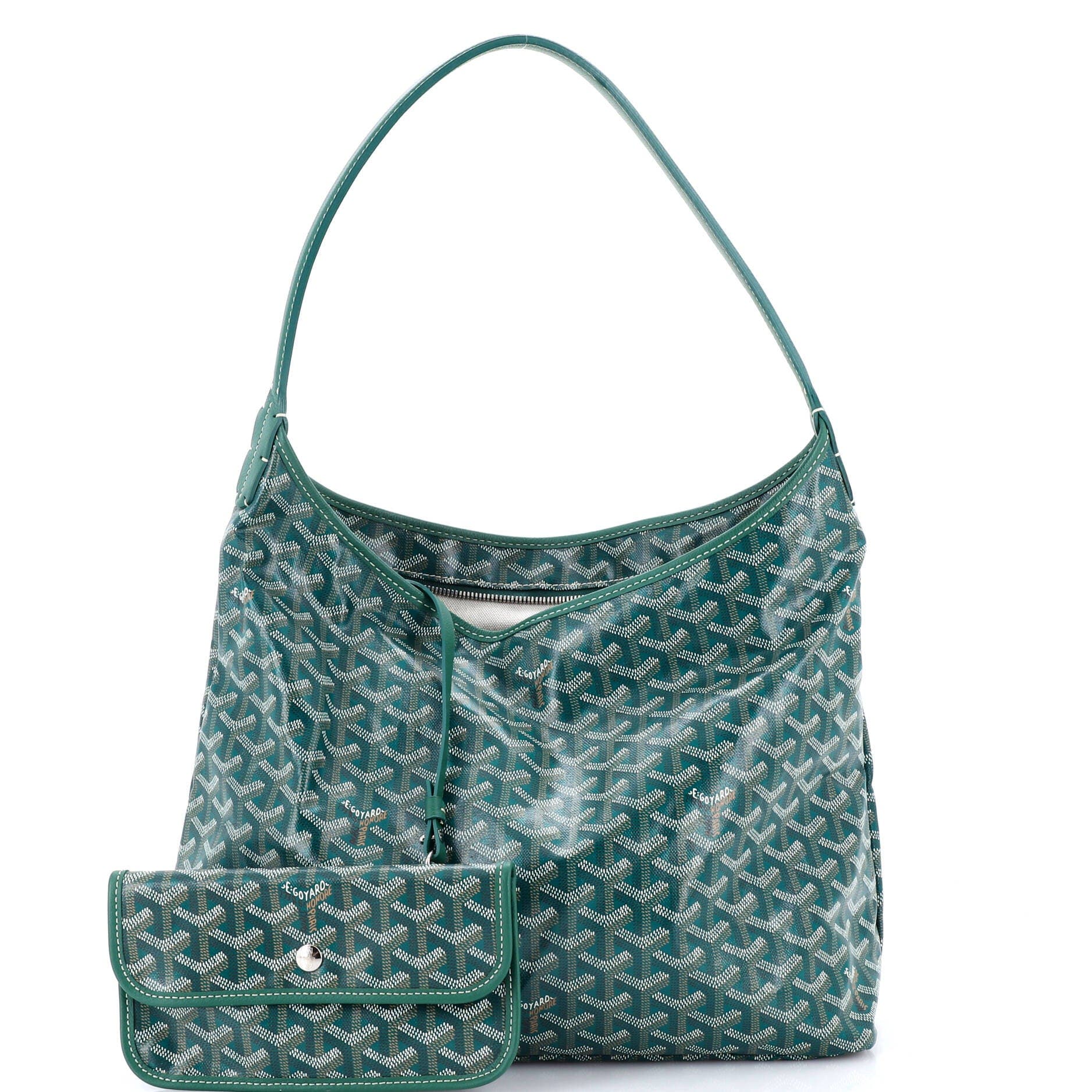Pre-Owned Goyard Boheme Hobo Coated Canvas, Alternate, color, Green