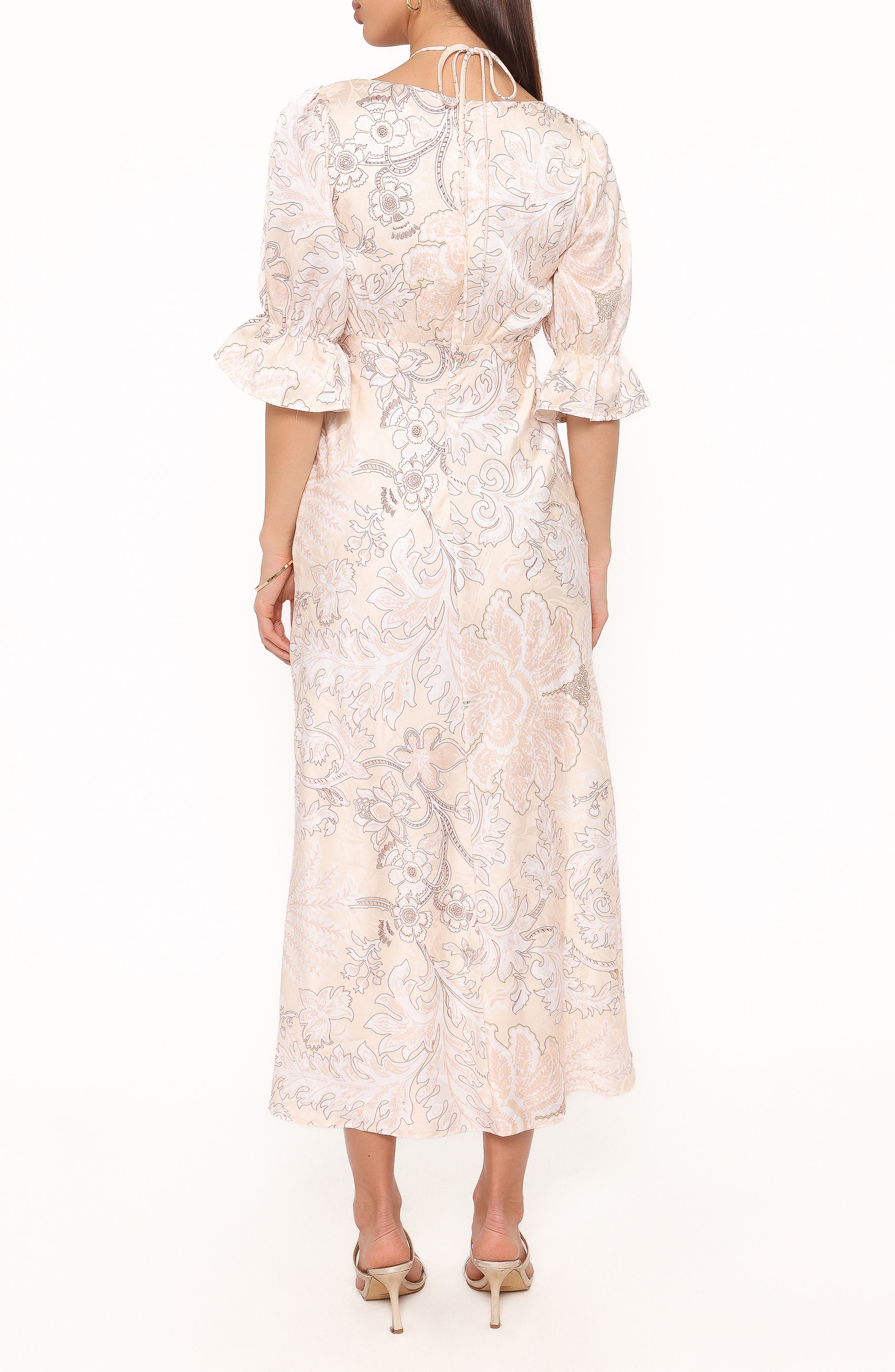 Pauline Floral Tie Neck Satin Maxi Dress - image 2