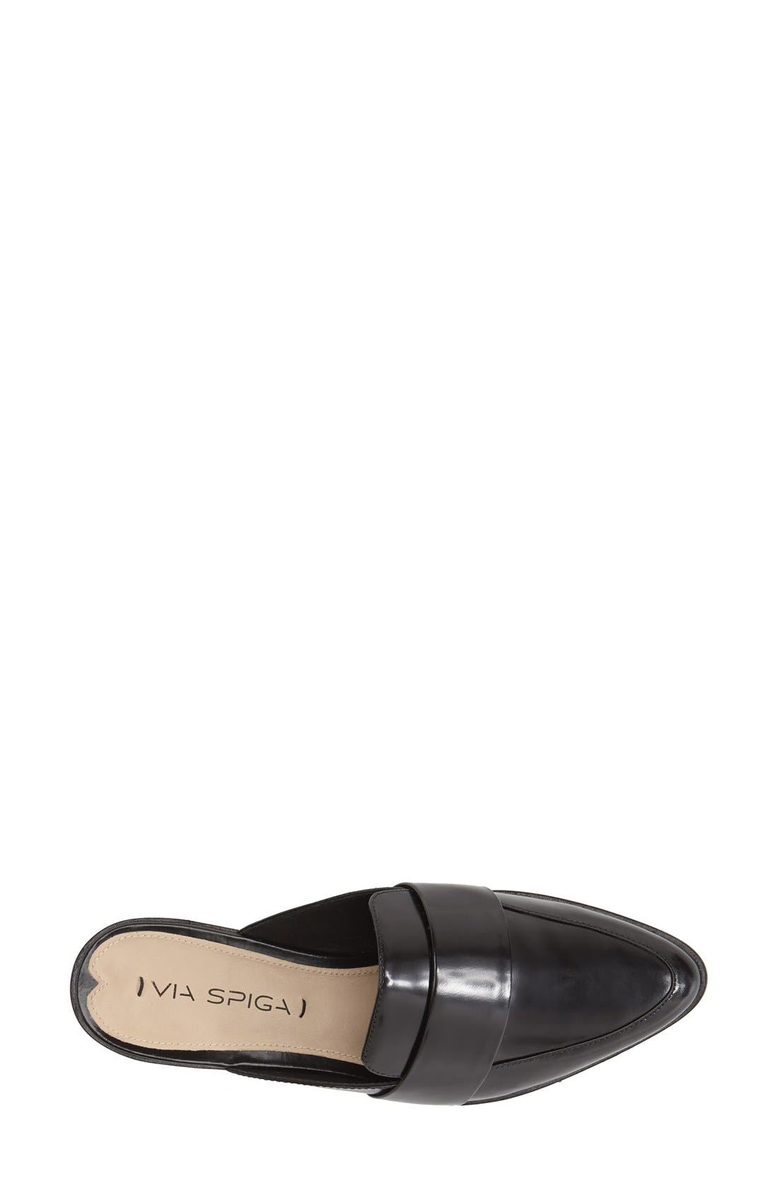 'Lauryn' Pointy Toe Mule, Alternate, color, BLACK LEATHER