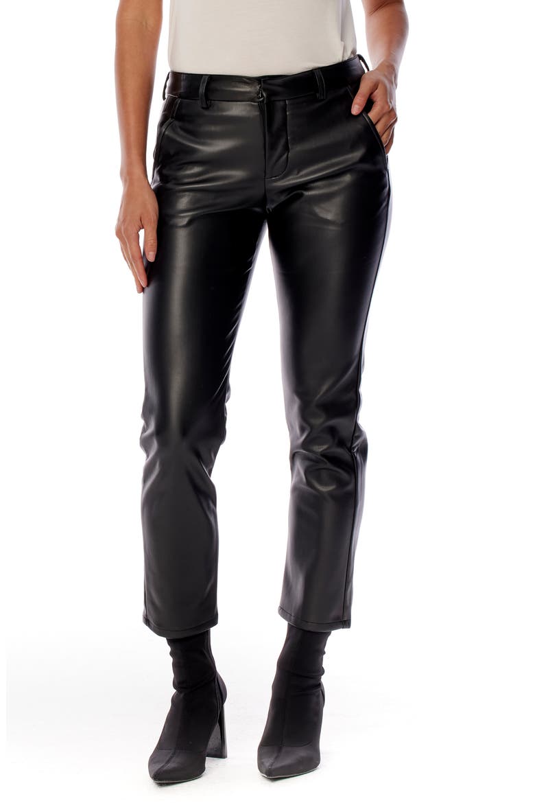 Franny Vegan Leather Trouser, Main, color, Black