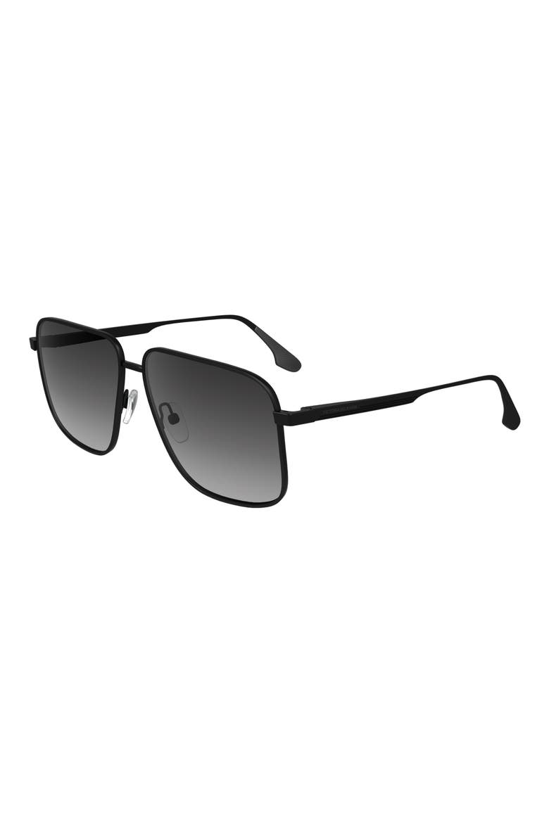 V Line 57mm Gradient Aviator Sunglasses, Alternate, color, MATTE BLACK