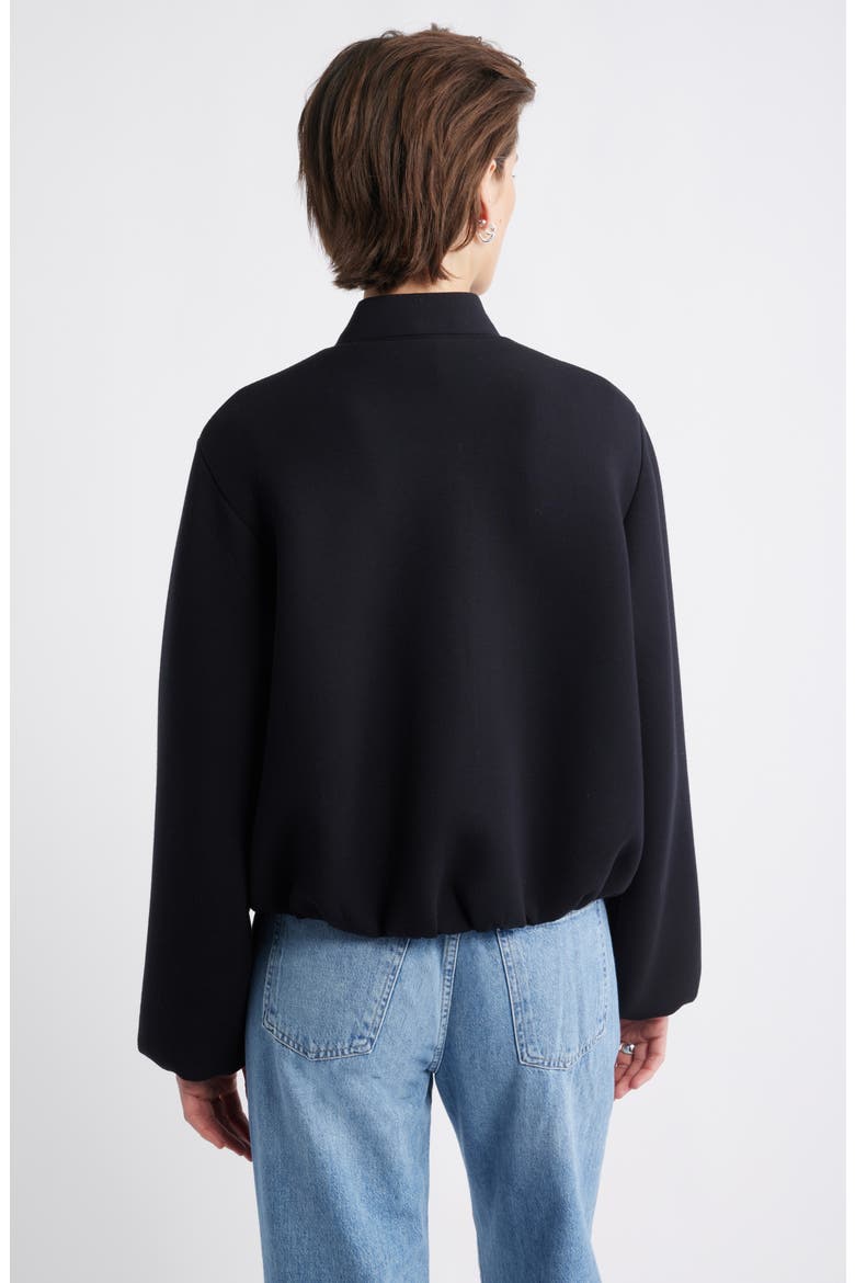 Scuba Knit Bomber Jacket, Alternate, color, BLACK