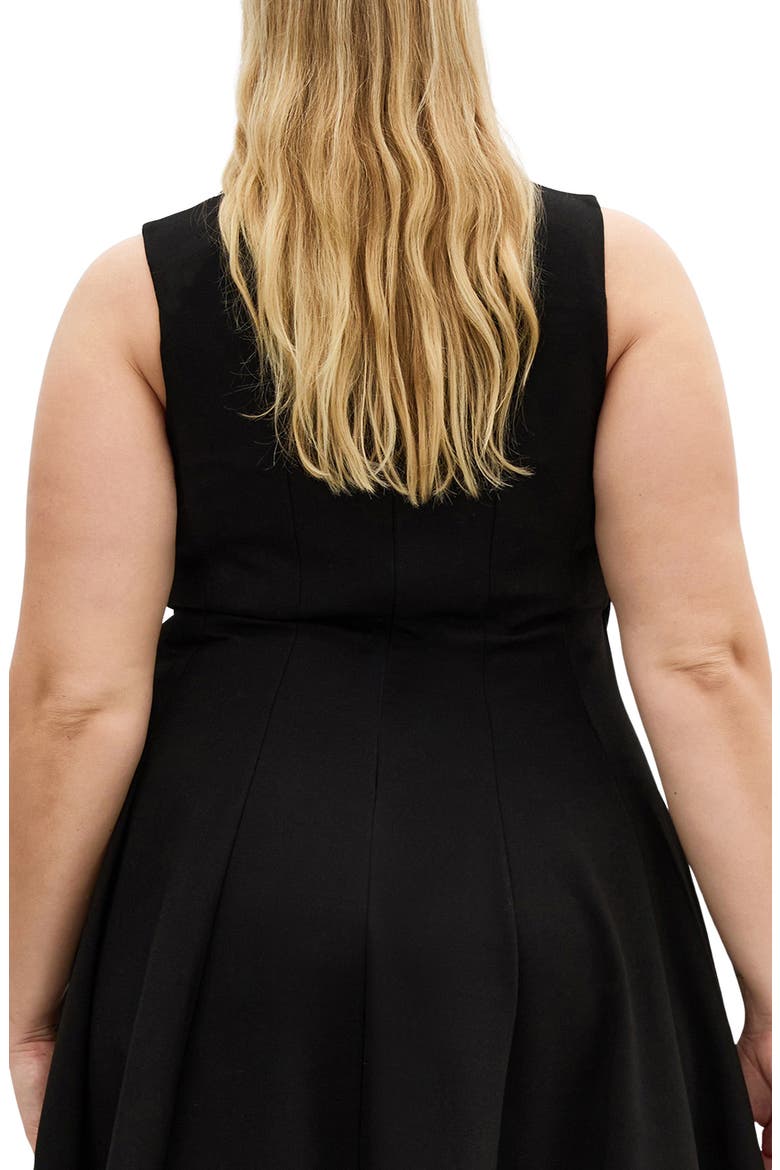 Mary Sleeveless Midi Dress, Alternate, color, BLACK