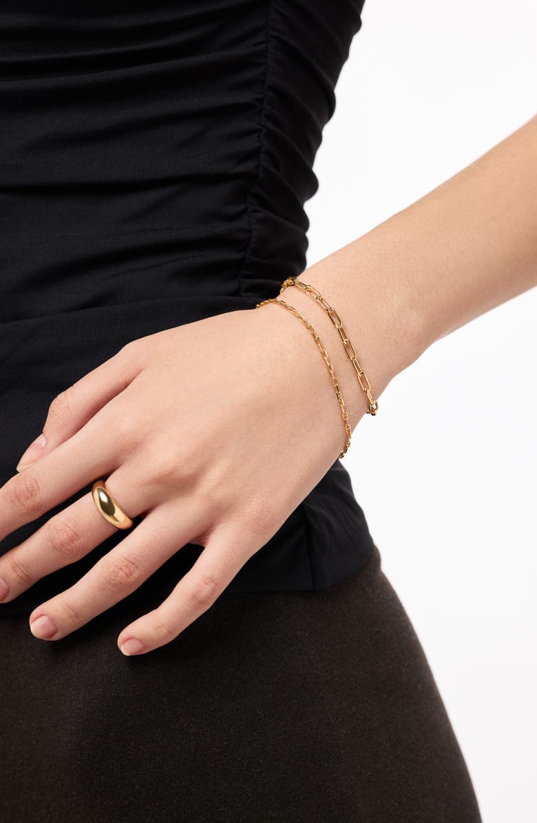 Ana Luisa Solid Yellow Gold - Large Paperclip Bracelet, Alternate, color, Gold