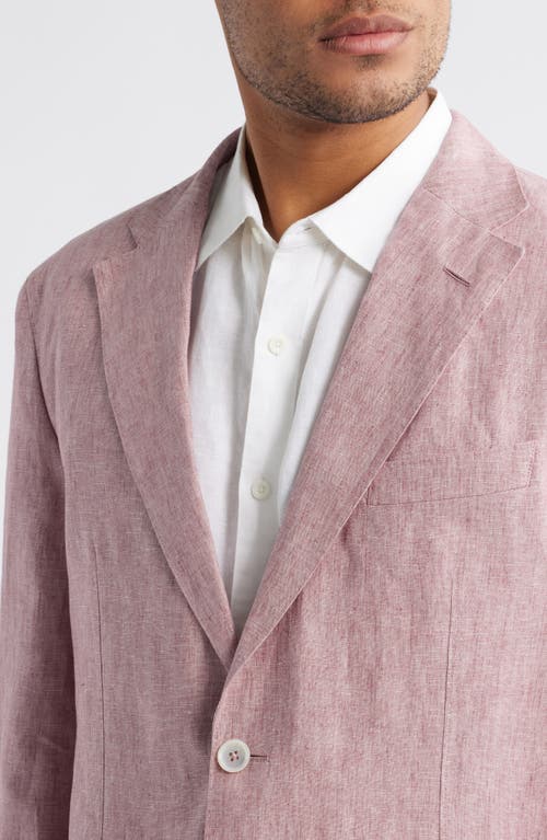 Shop Hugo Boss Boss Heston Soft Linen Sport Coat In Dark Pink