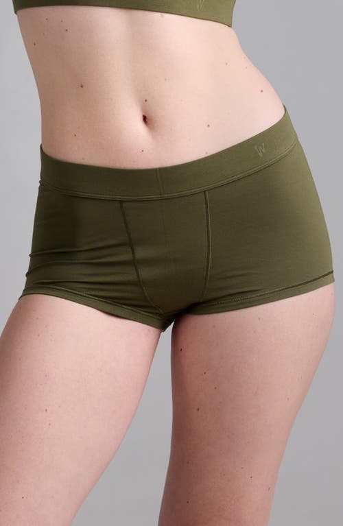 Woxer Luxe Bold Stretch Modal Boyshorts In Green