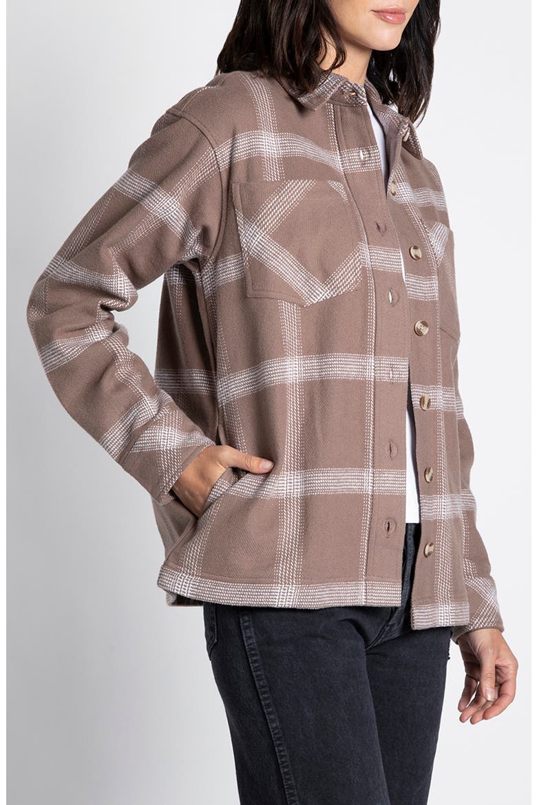 Vera Plaid Cotton Shirt Jacket, Alternate, color, BROWN WHITE PLAID