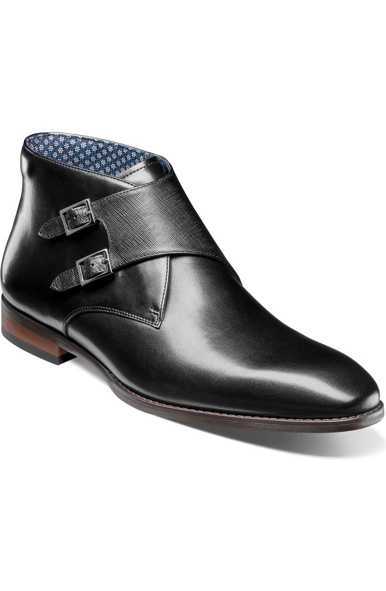 Stacy Adams Kaius Double Monk Strap Boot, Main, color, Black