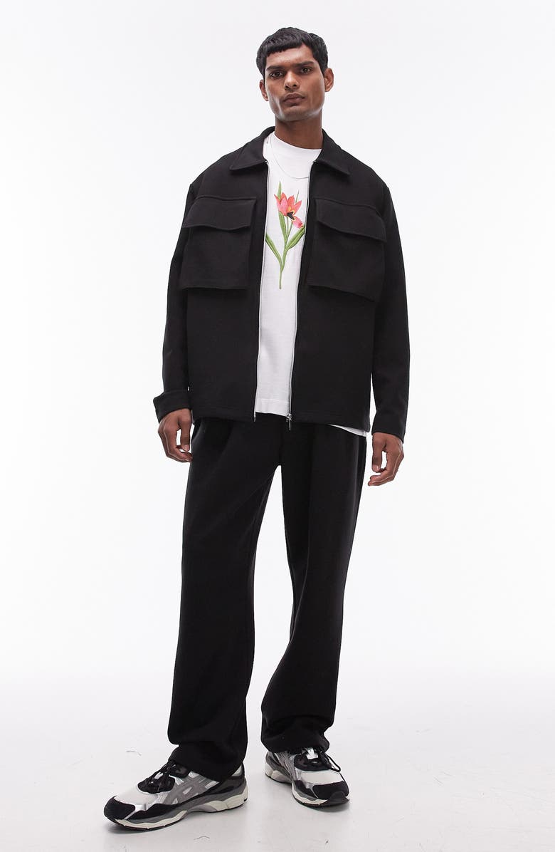 Topman Smart Jersey Jacket, Alternate, color,