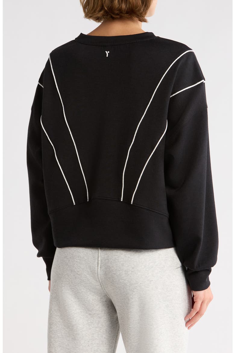 High Society Scuba Crop Sweatshirt, Alternate, color, BLACK/ WHITE PIPPING