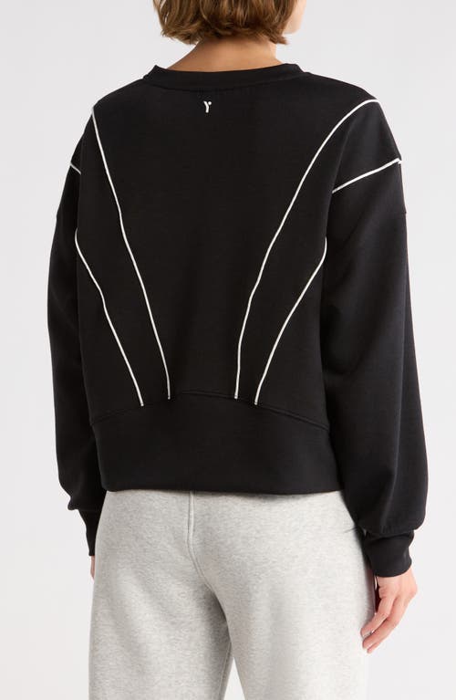 Yogalicious High Society Scuba Crop Sweatshirt In Black