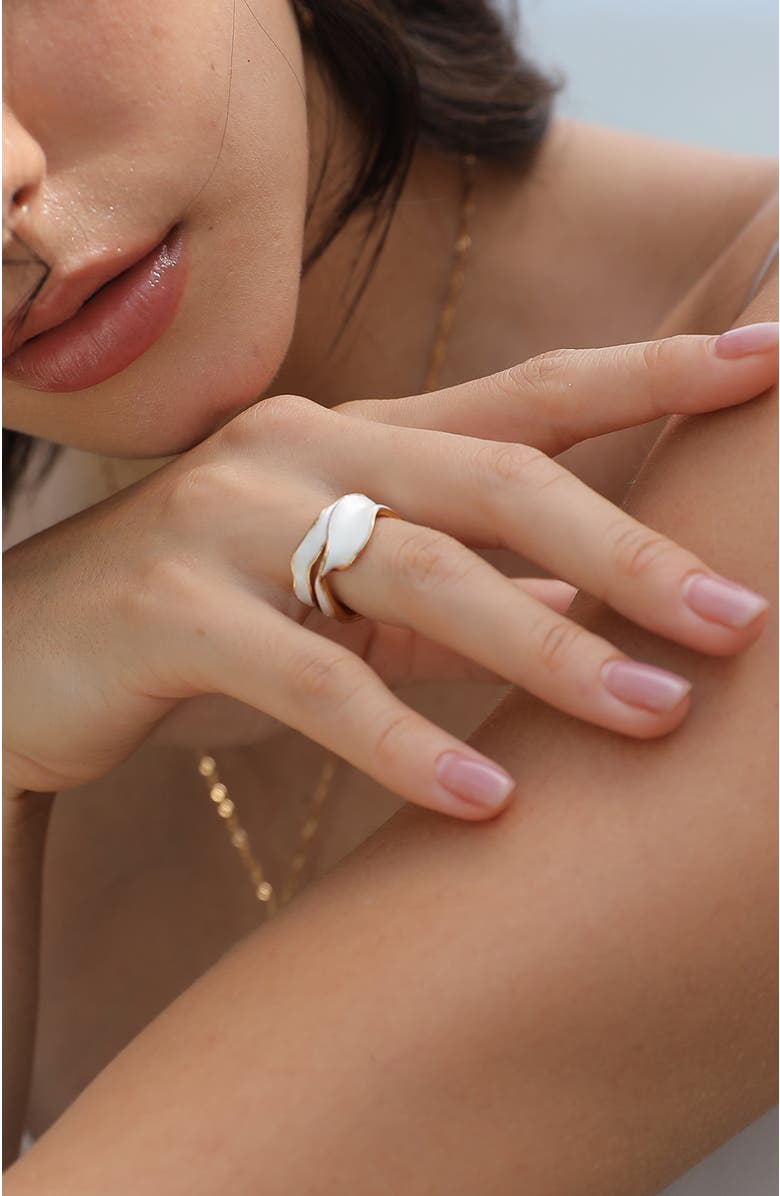 RC RETRO CHIC Breeze Ring, Alternate, color, Gold & White