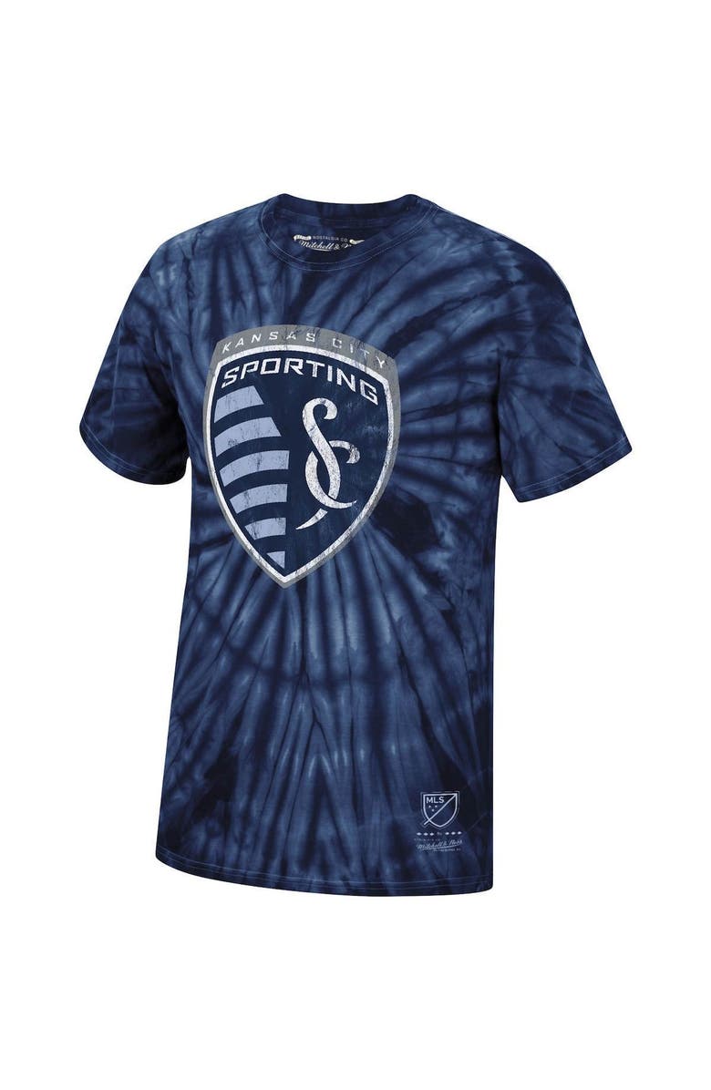 Mitchell & Ness Men's Mitchell & Ness Navy Sporting Kansas City Vintage Tie Dye T-Shirt, Alternate, color, 