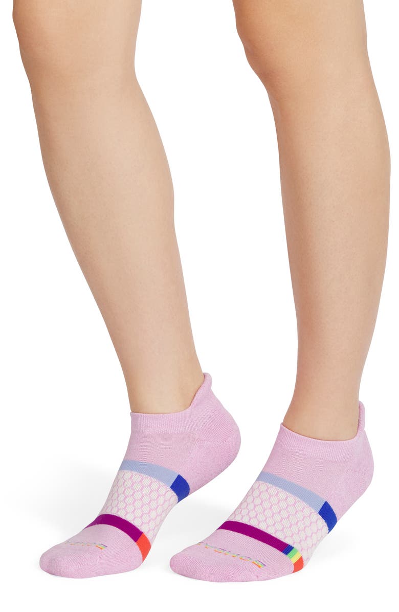 Bombas Pride Stripe Ankle Socks, Main, color, Wildflower/ Soft White