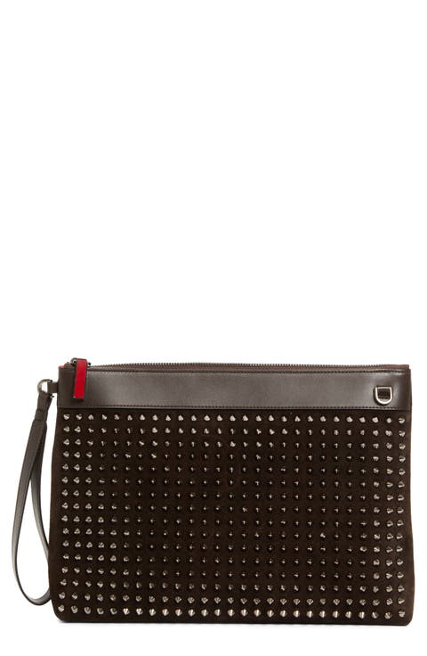 Funky Crosta Spikes Suede Wristlet Pouch