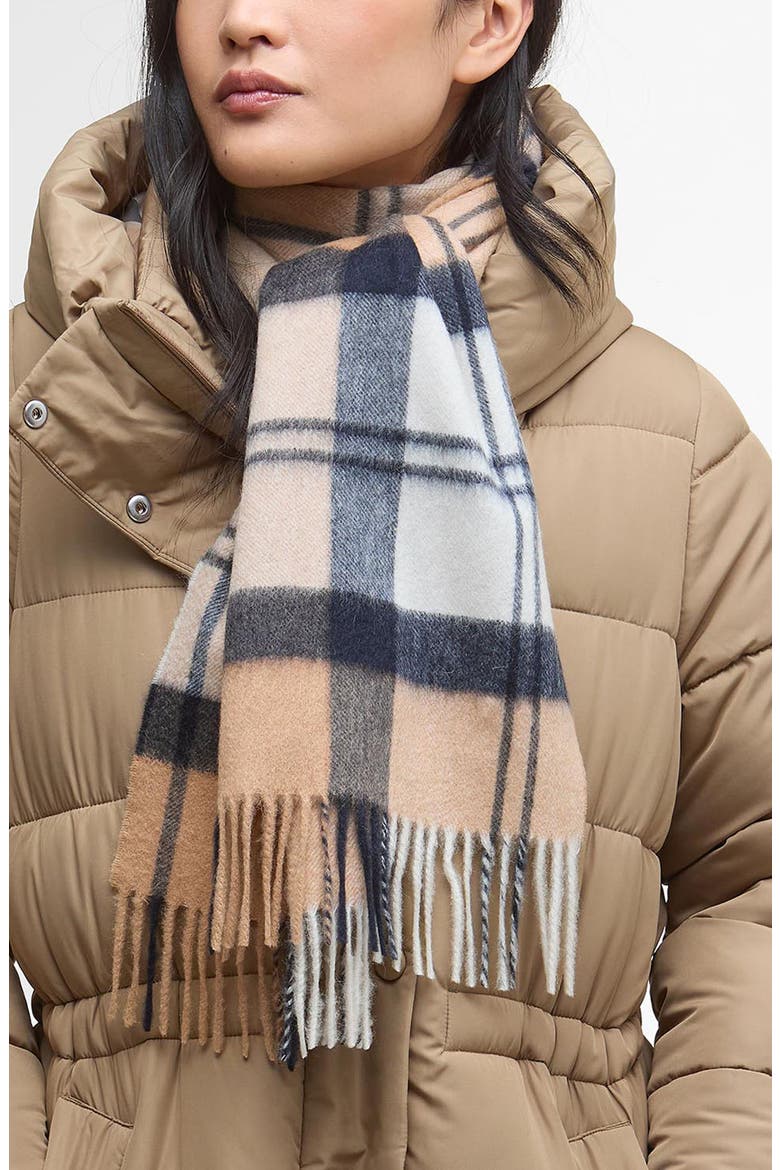 Tartan Cashmere Scarf, Main, color, HESSIAN NAVY