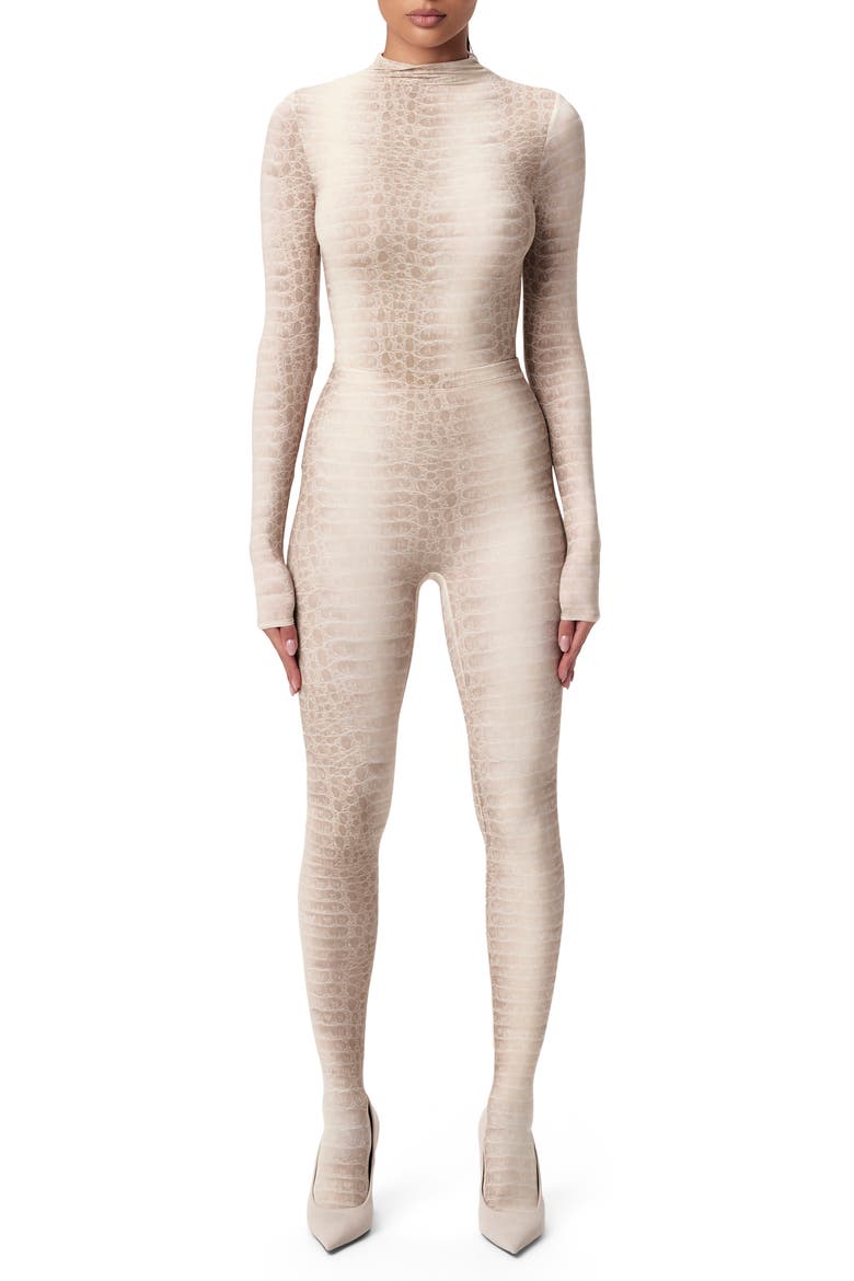 Print Toe Leggings, Alternate, color, BONE CROCODILE