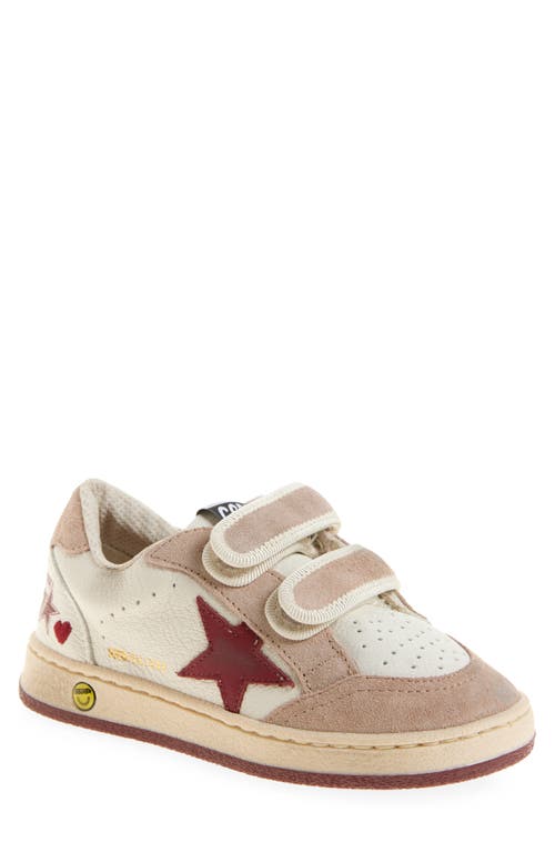 Golden Goose Kids' Ball Star Sneaker In White/red/pink