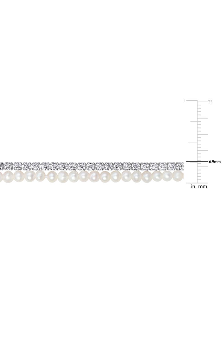 Julianna B. Cubic Zirconia & Cultured Pearl Double Strand Necklace, Alternate, color,