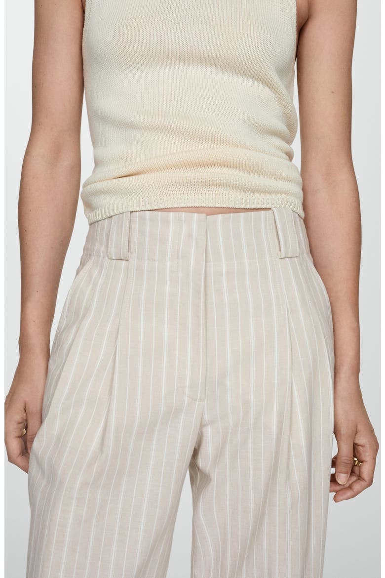 Stripe Straight Leg Pants, Alternate, color, BEIGE