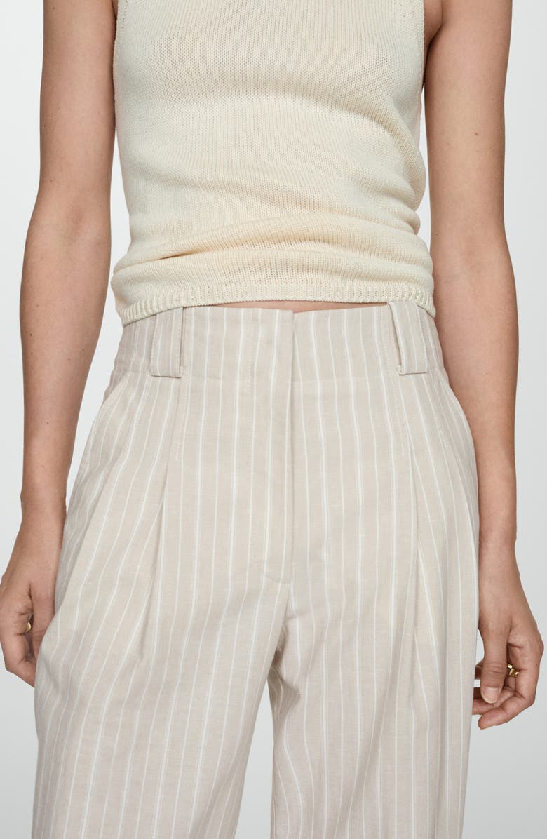 MANGO Stripe Straight Leg Pants, Alternate, color,