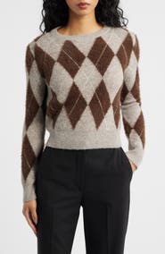 MANGO Rombete Argyle Sweater