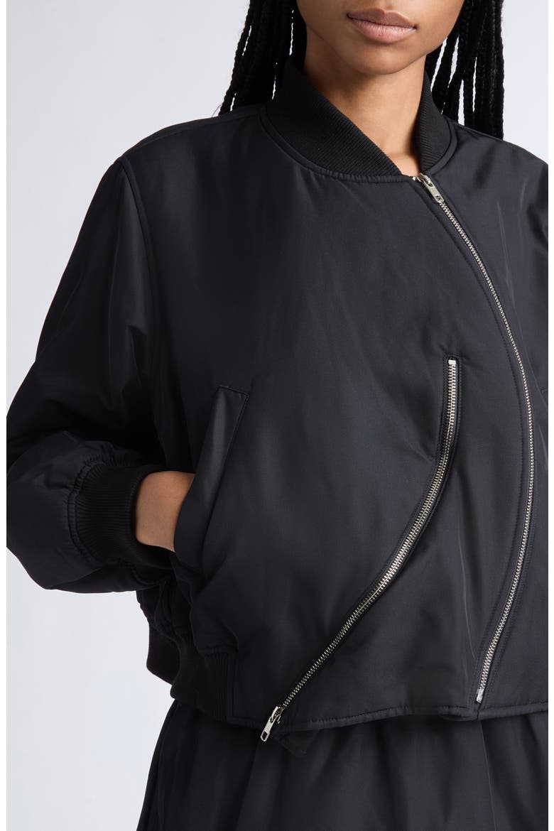 Round Bomber Jacket, Alternate, color, BLACK