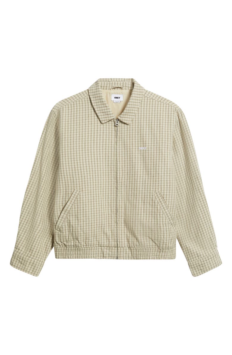 Obey Luther Microcheck Zip Jacket, Alternate, color, Abbey Stone Multi
