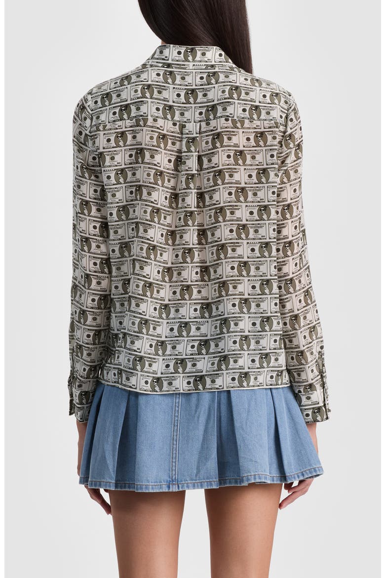 Willa Staceface Button-Up Silk Shirt, Alternate, color, PAYDAY MULTI