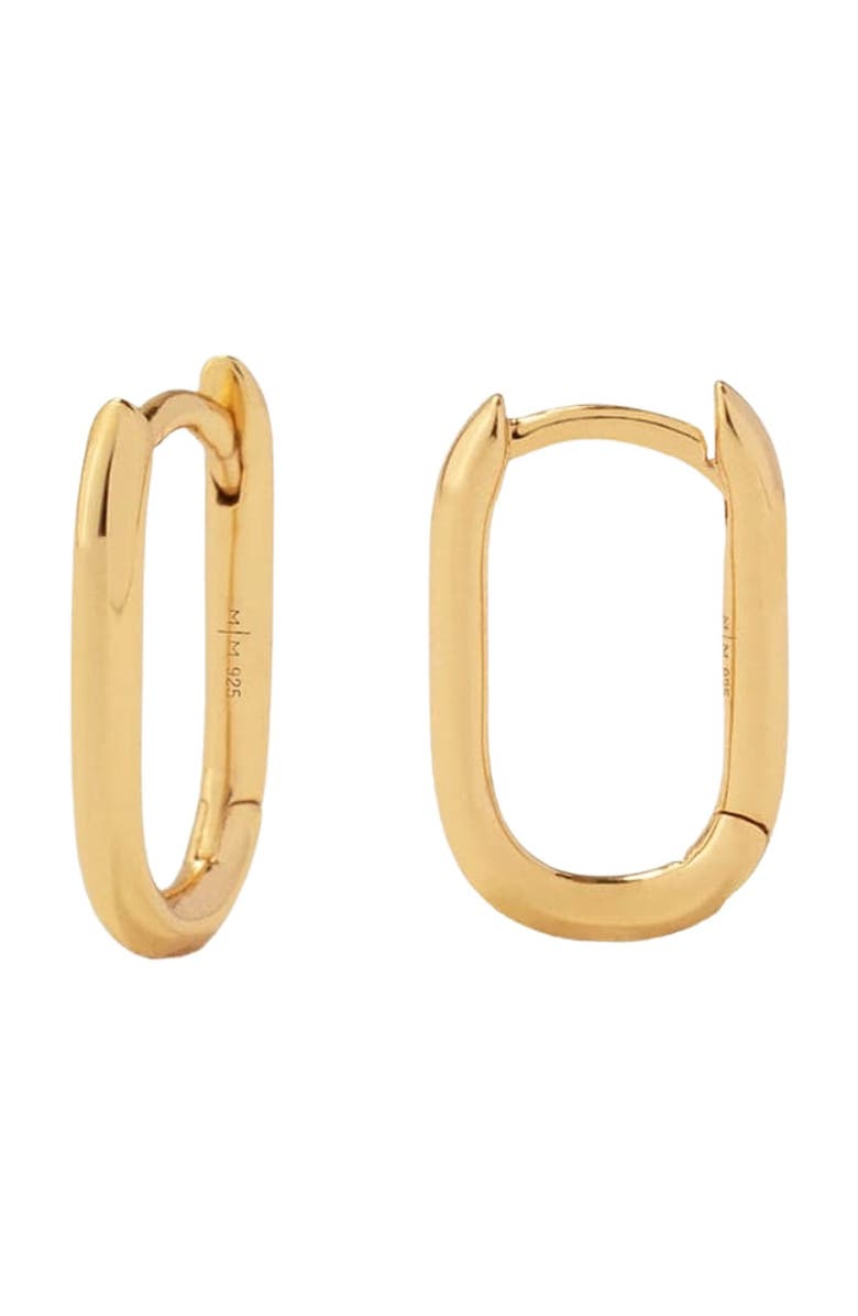 MADE BY MARY Paperclip Hoop Earrings, Main, color, Gold Vermeil