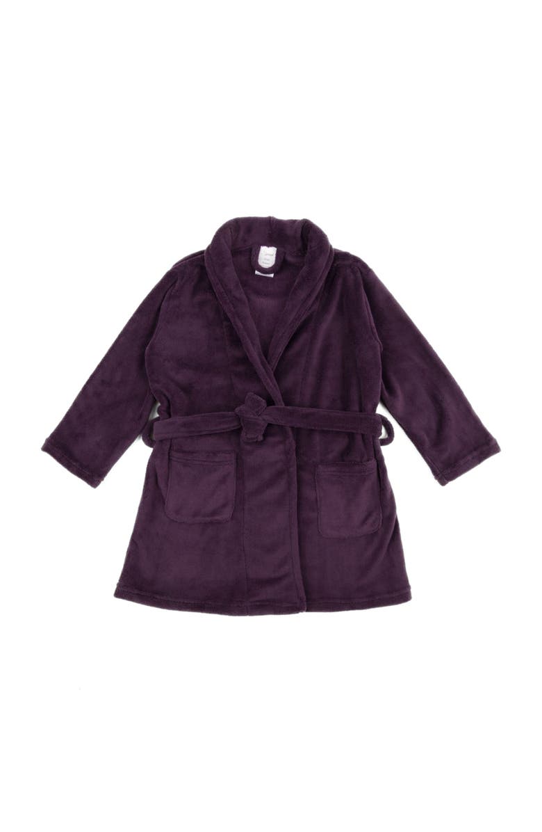 Leveret Kids Fleece Robe, Shawl Collar, Solid Colors, Alternate, color, Purple