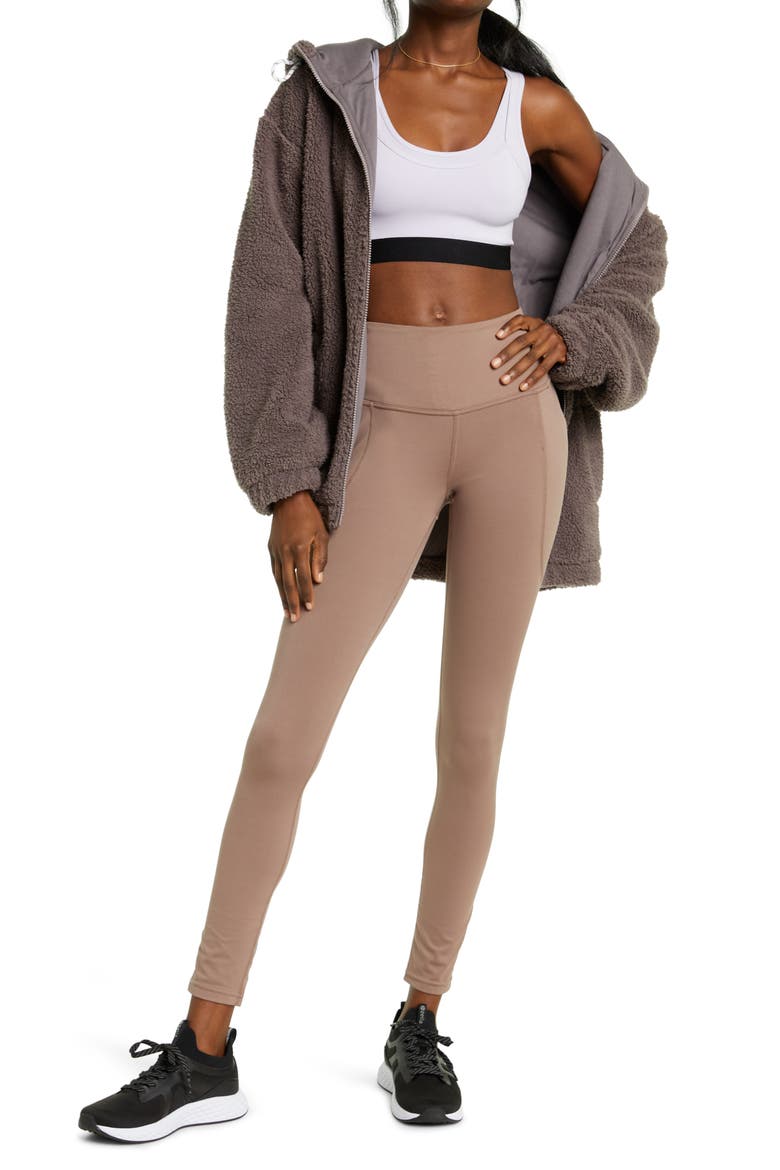 Renew High Waist Pocket Leggings, Alternate, color, BROWN TAUPE