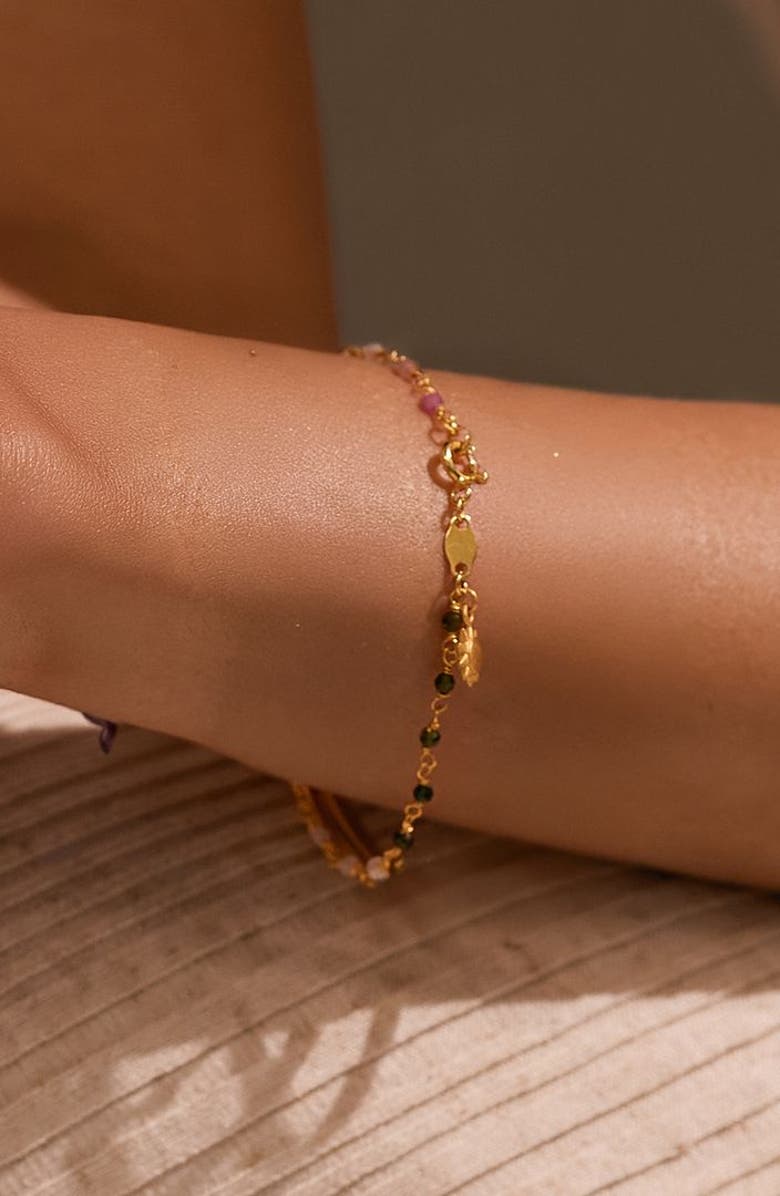 Satya Jewelry Abundant Joy Tourmaline Gemstone Bracelet, Alternate, color, Multicolor