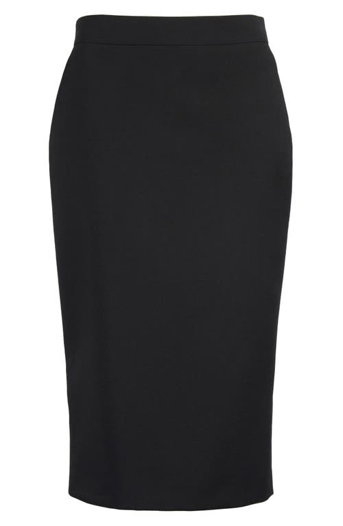 Alexander Mcqueen Mcqueen Back Button Wool Gabardine Pencil Skirt In Black