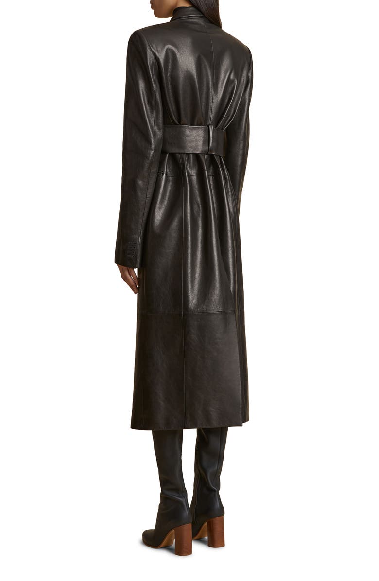Khaite Lolo Lambskin Leather Long Coat, Alternate, color, 