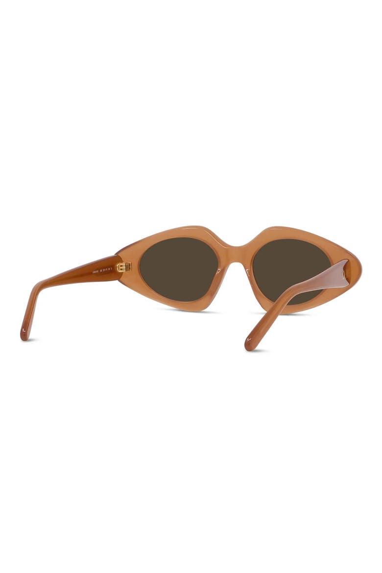 Slim 50mm Geometric Sunglasses, Alternate, color, SHINY BLACK / BROWN