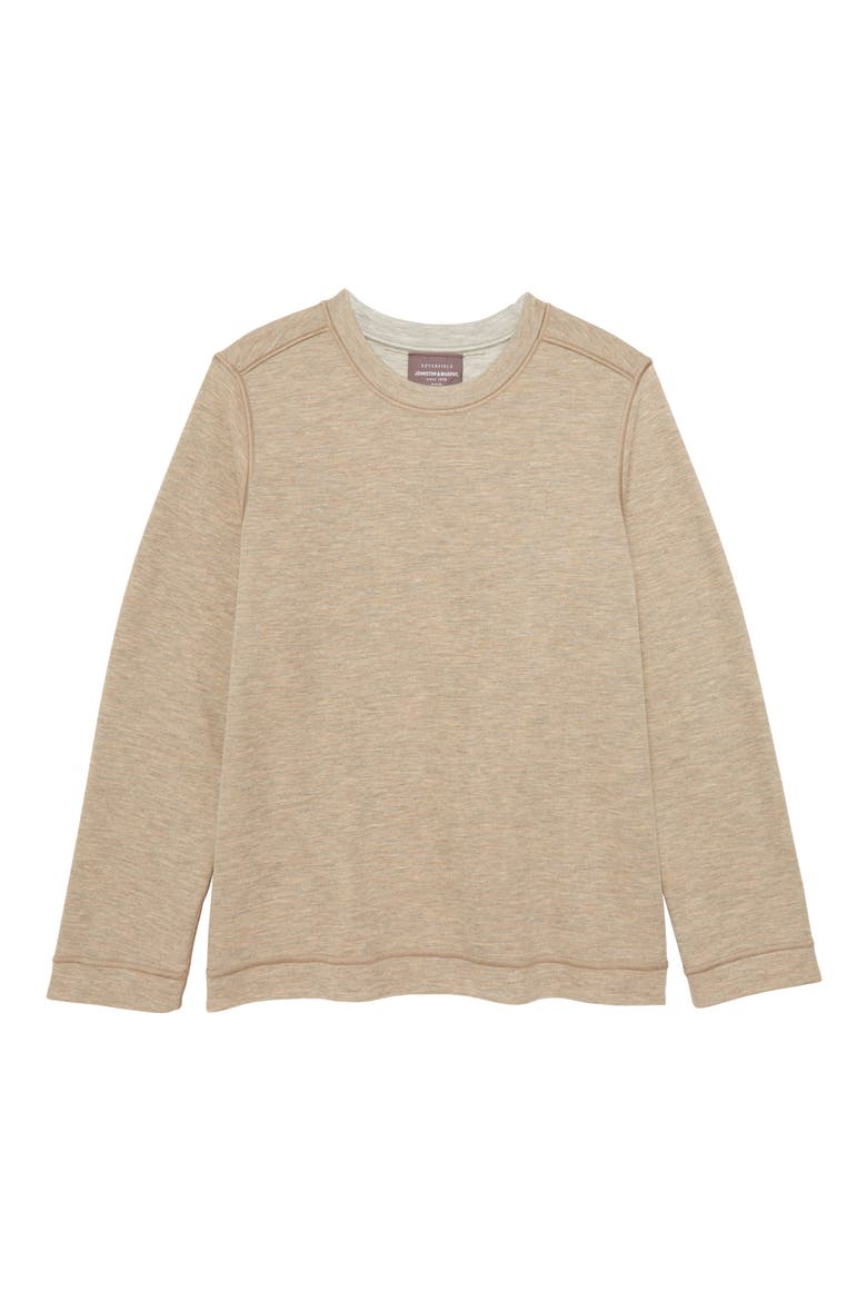 Kids' Solid Reversible Crewneck Long Sleeve T-Shirt, Main, color, OATMEAL/ LIGHT GRAY