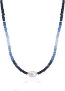 The Lovery Fine Jewelry Blue Sapphire Bead Pearl Necklace