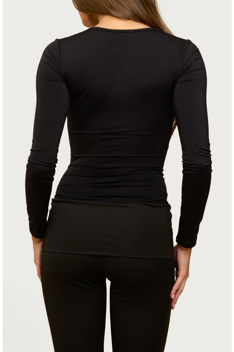 Coretta Long Sleeve Bodysuit, Alternate, color, BLACK