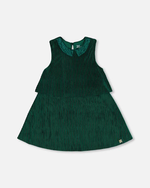 Sleeveless Dress With Eyelet Collar Forest Green Sleeveless Dress With Eyelet Collar Forest Green