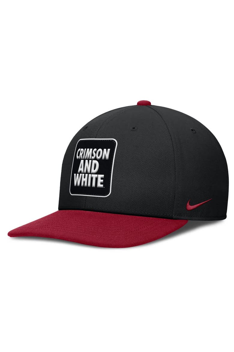 Men's Nike Black/Crimson Alabama Crimson Tide 2025 Sideline Campus Pro Local Snapback Hat, Main, color, Black