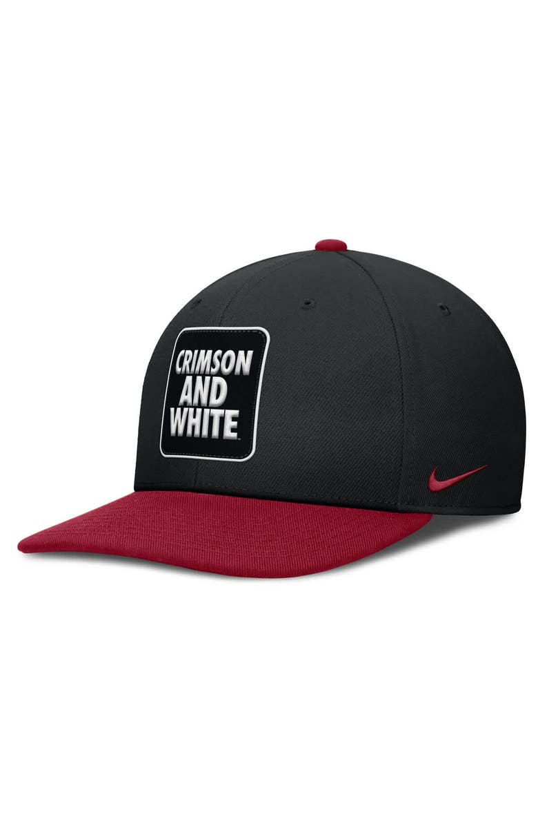 Nike Men's Nike Black/Crimson Alabama Crimson Tide 2025 Sideline Campus Pro Local Snapback Hat, Main, color, Black