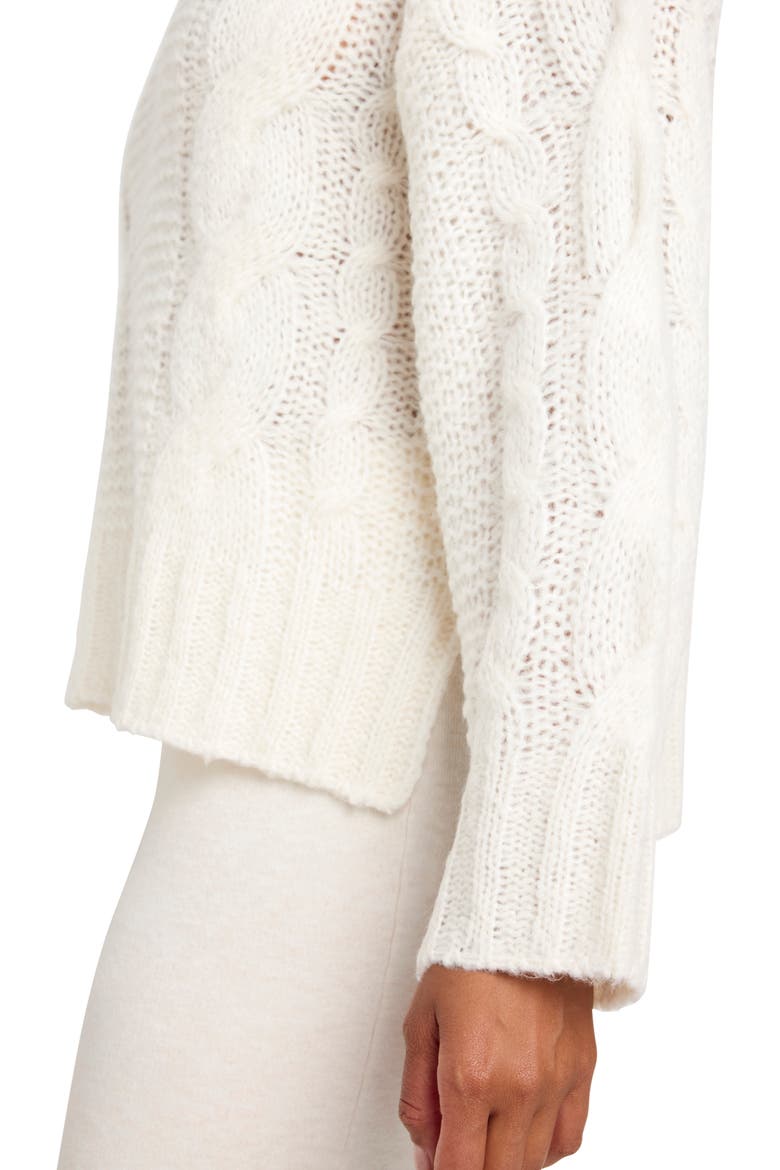 x Cella Jane Cable Sweater, Alternate, color, SNOW