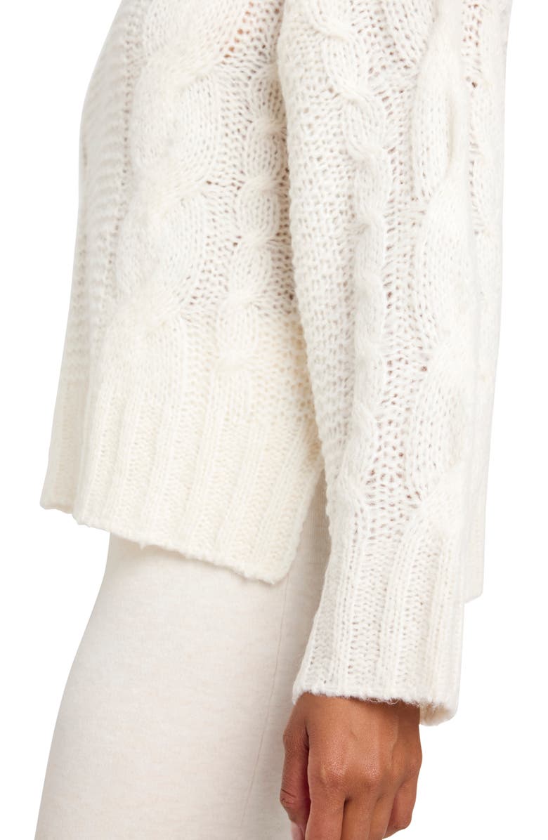 Splendid x Cella Jane Cable Sweater, Alternate, color, Snow