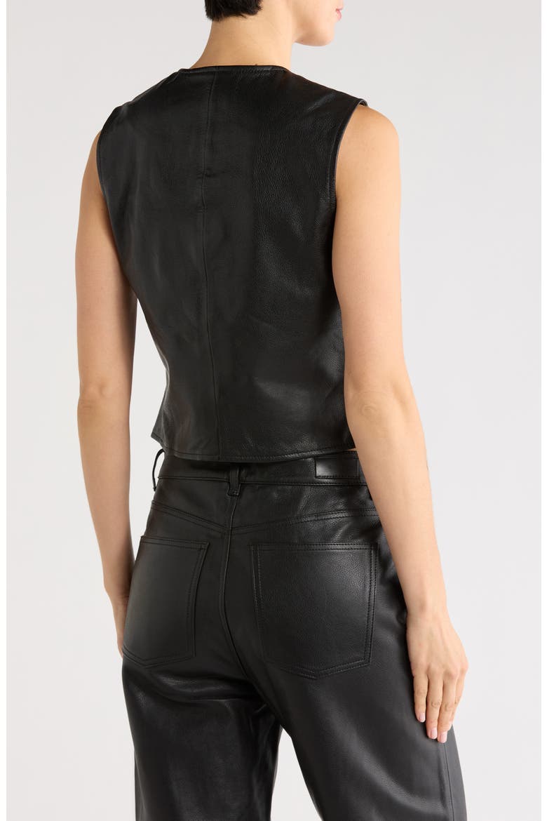Leather Vest, Alternate, color, OBSIDIAN